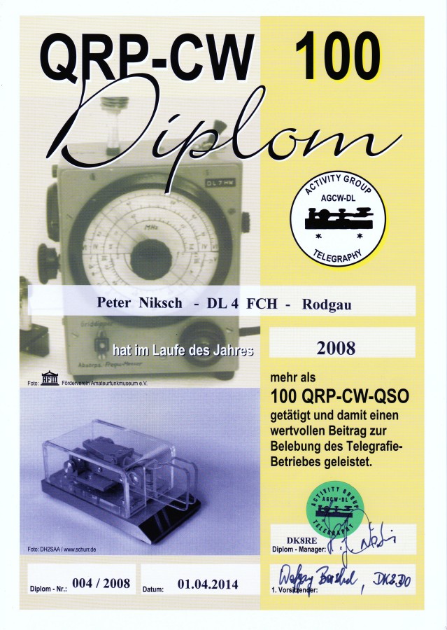 AGCW QRP-CW 100 - 2008