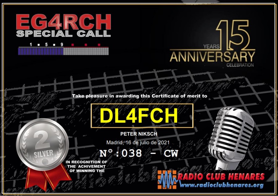 15th Anniversary Radio Club Henares - CW - Silver