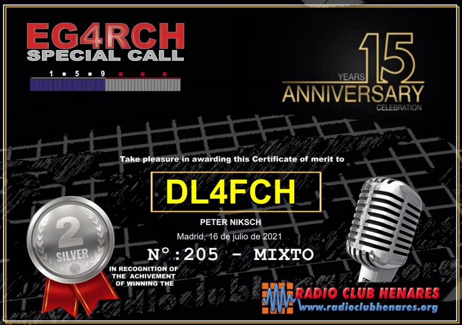 15th Anniversary Radio Club Henares - Mixed - Silver