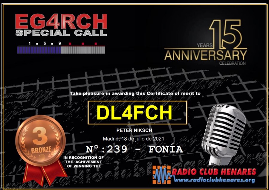 15th Anniversary Radio Club Henares - Phone - Bronze