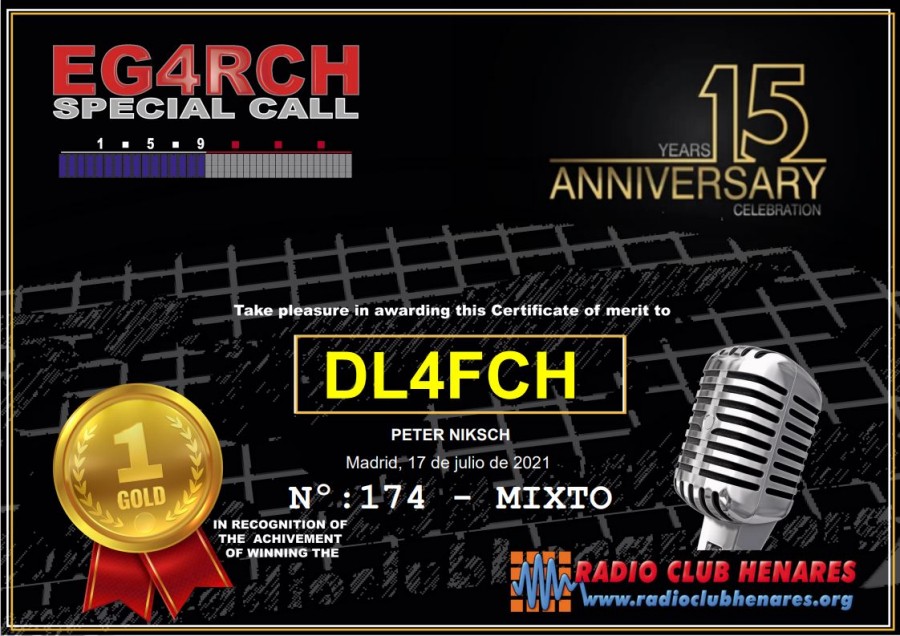 15th Anniversary Radio Club Henares - Mixed - Gold