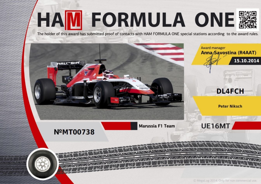 HAM FORMULA ONE MT