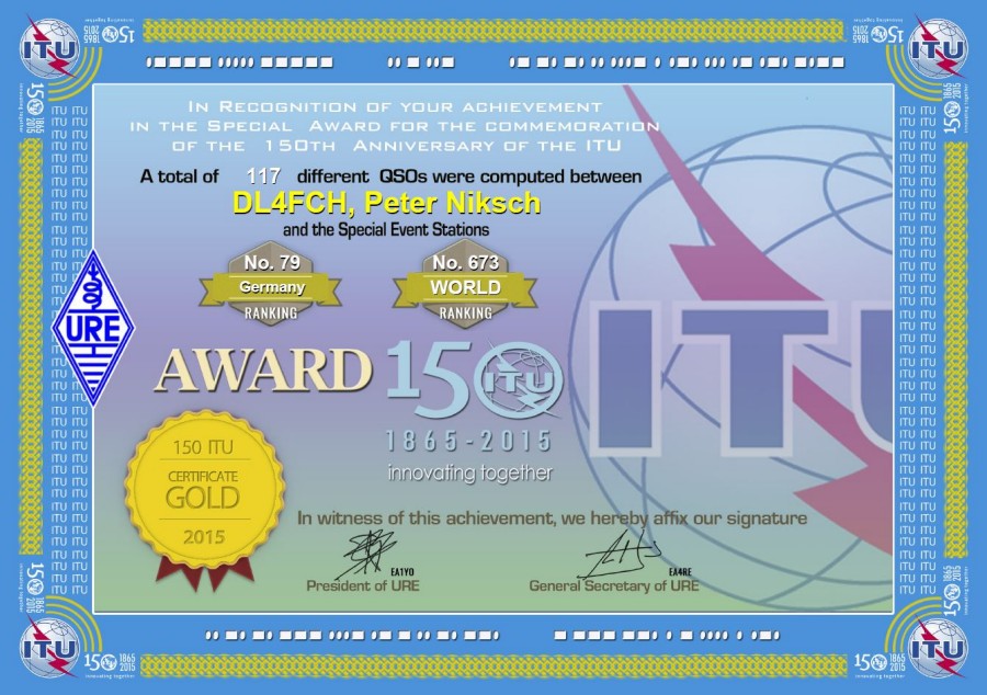 150th Anniversary Of The ITU - Gold