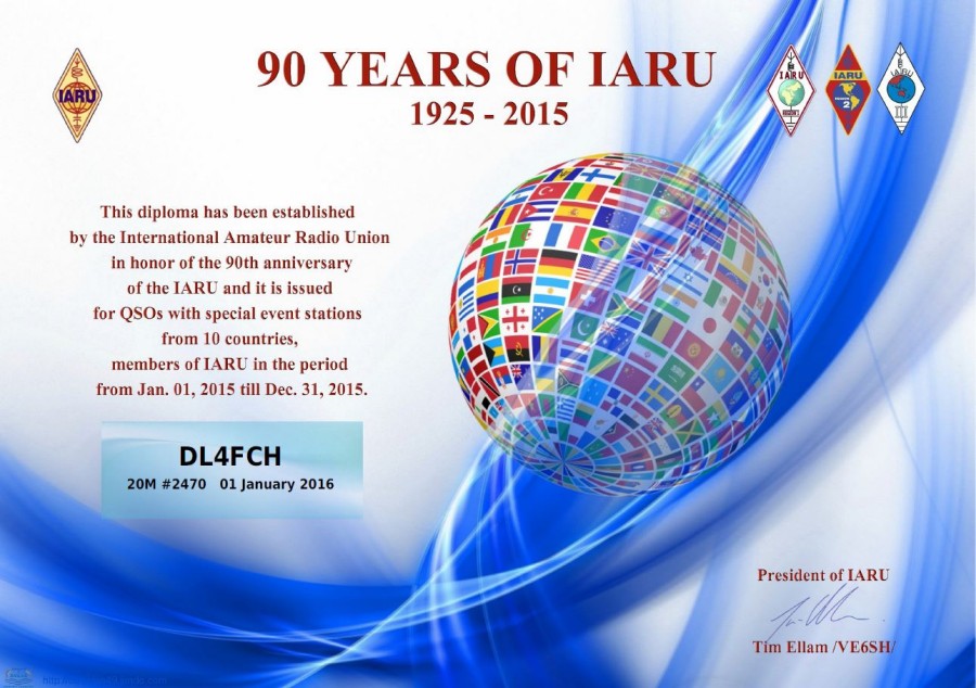 90 Years Of IARU - 20m