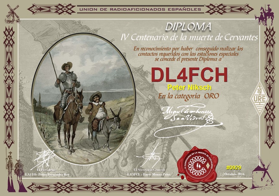 400th anniversary of the death of Miguel de Cervantes - Gold
