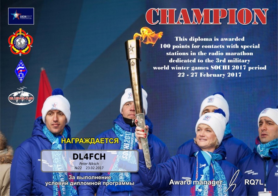 Winter Games Sochi 2017: Champion