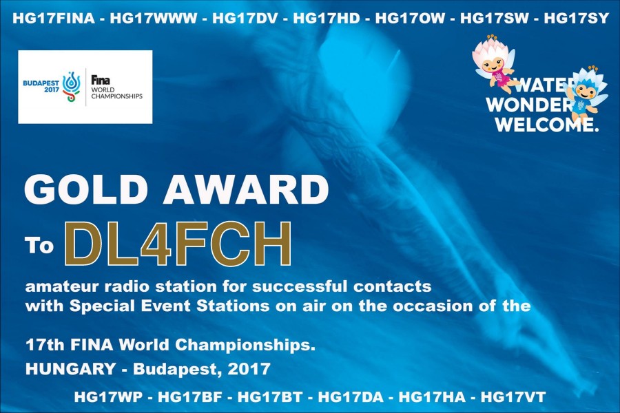 17th FINA World Championships in Budapest - Gold Award