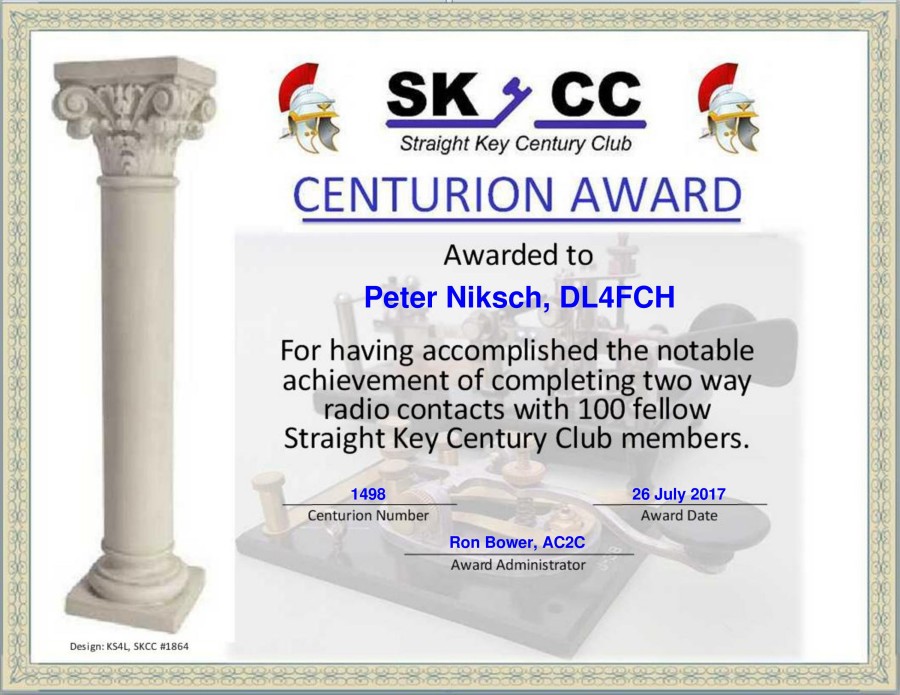 SKCC: Centurion