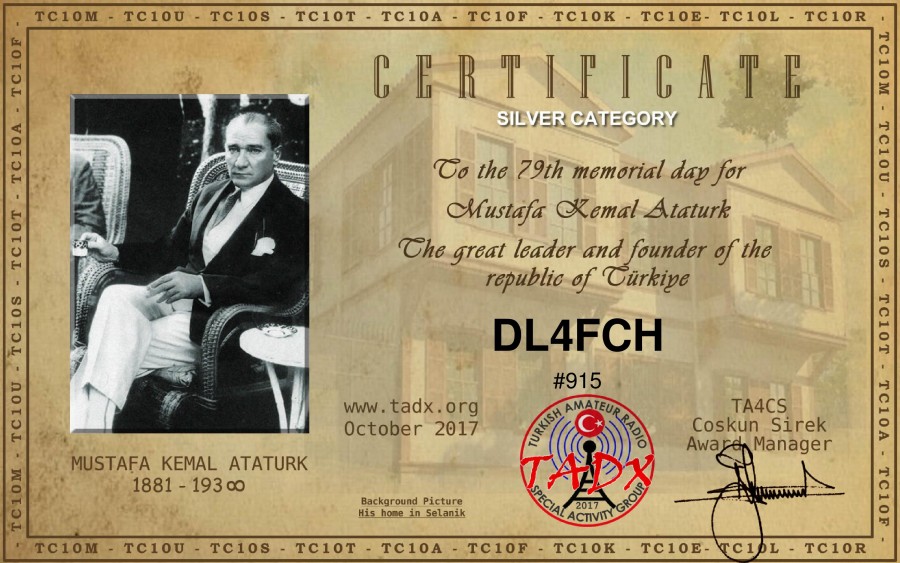 79th Memorial Day for Mustafa Kemal Ataturk - Silver