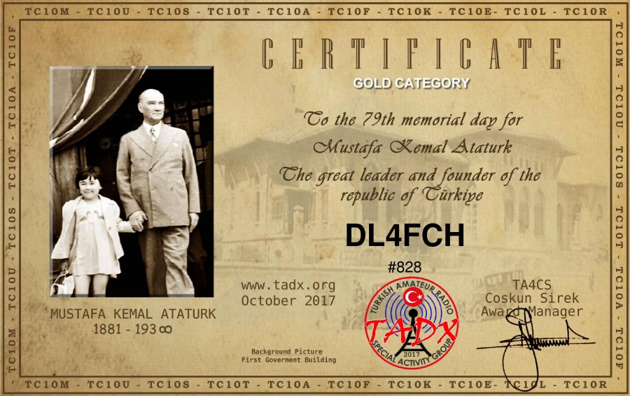 79th Memorial Day for Mustafa Kemal Ataturk - Gold