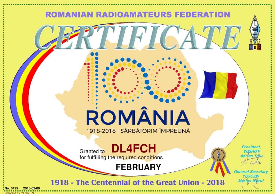 The Centennial of the Great Union (February Award)
