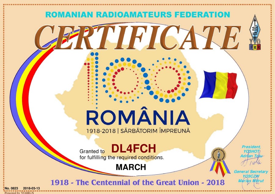 The Centennial of the Great Union (March Award)