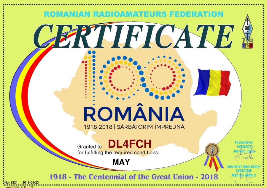 The Centennial of the Great Union (May Award)