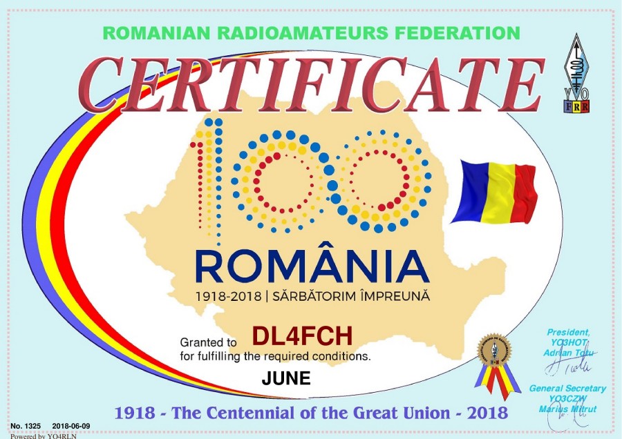 The Centennial of the Great Union (June Award)