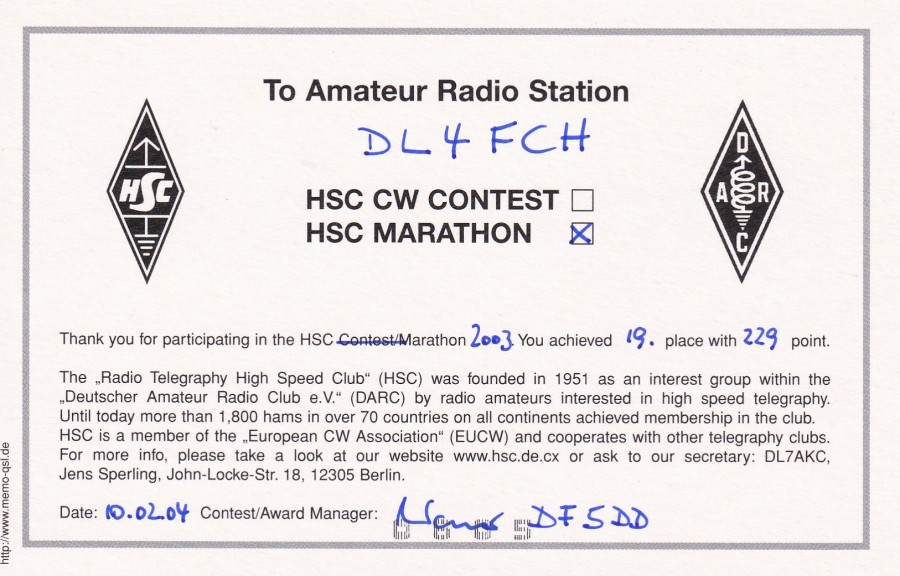 HSC Marathon 2003