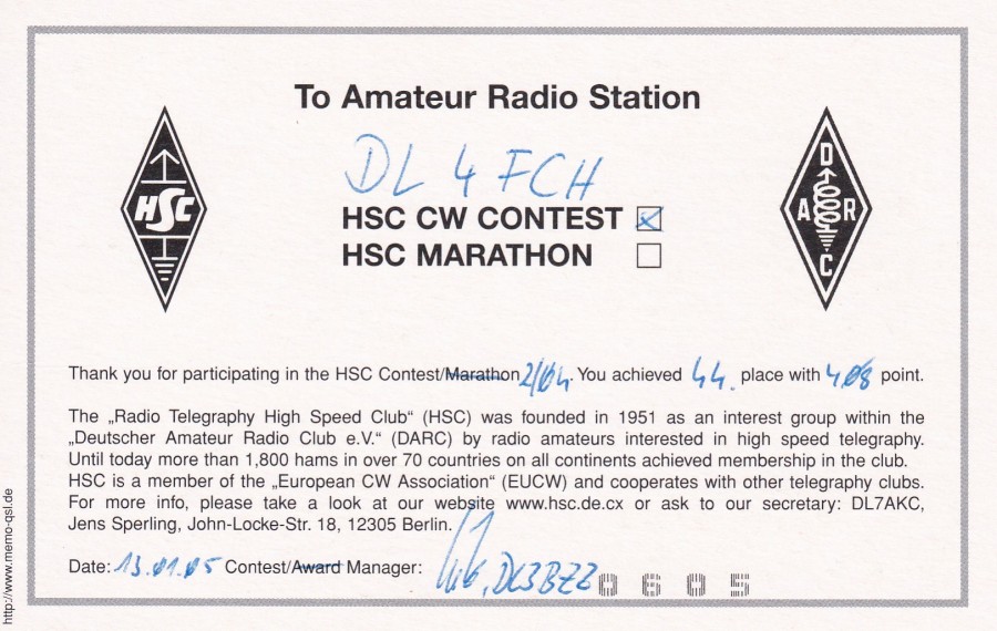 HSC CW Contest 2-2004