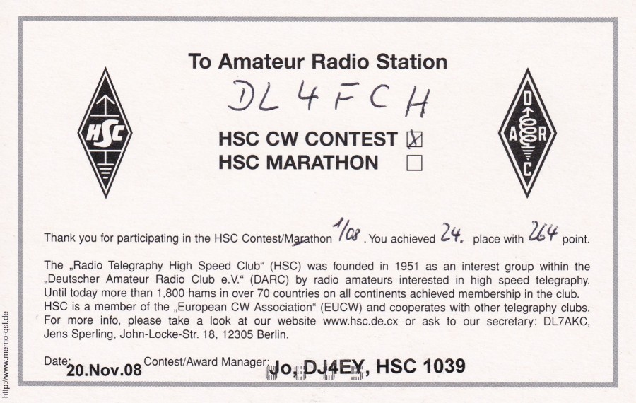 HSC CW Contest 1-2008