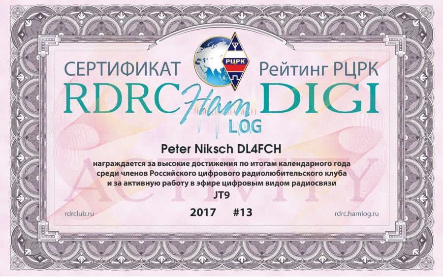 RDRC HamLog Digi Activity 2017 - JT9