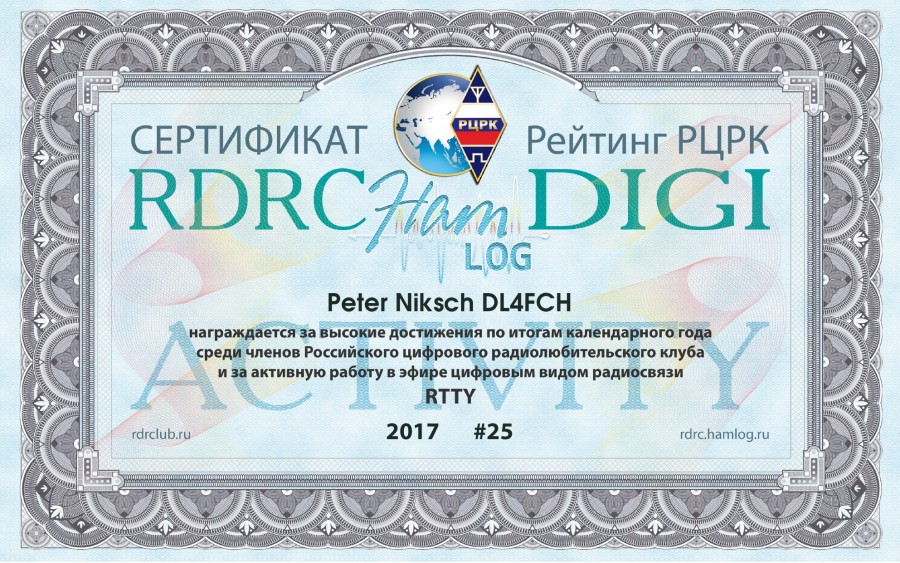 RDRC HamLog Digi Activity 2017 - RTTY