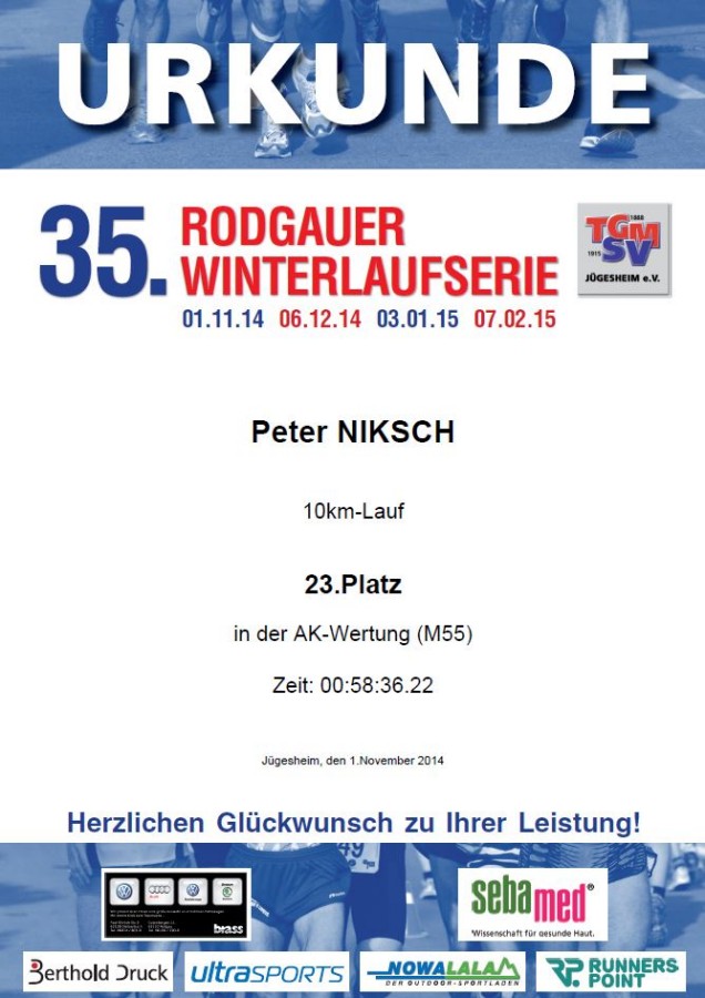 Rodgauer Winterlaufserie 2014/2015 (1. Lauf)